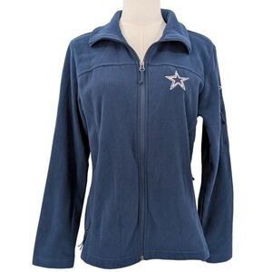 Columbia Sportswear NFL Navy Fleece Full-Zip Jacket Sz M Dallas Cowboys Football